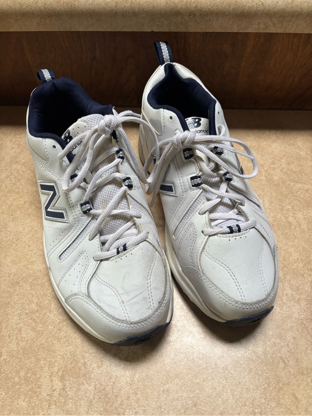 New Balance Men’s White and Navy Walking Sneakers